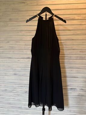 White House Black Market Black Halter Midi Dress